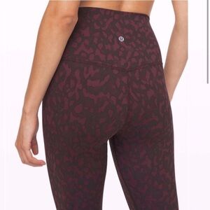 Lululemon Align Nulu Fabric Pants Formation Camo Maroon Sz 4 25” inseam